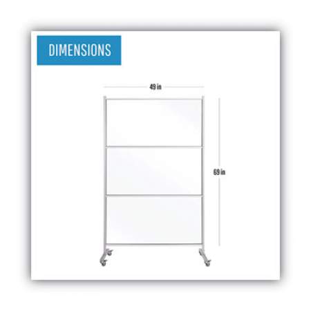 MasterVision Protector Series Mobile Glass Panel Divider, 49 x 22 x 69, Clear/Aluminum (DSP123046)