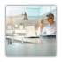 MasterVision Protector Series Frameless Glass Desktop Divider, 23.6 x 0.16 x 35.4, Clear/Aluminum (GL0701393)