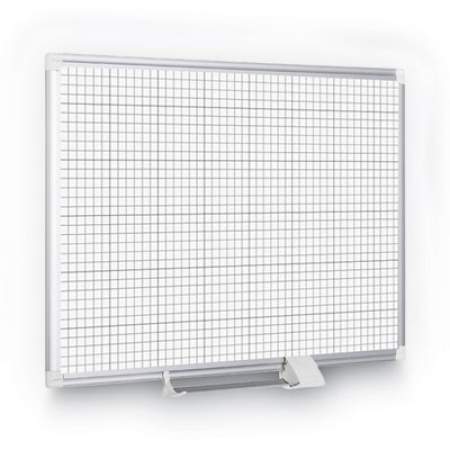 MasterVision Grid Planning Board, 1" Grid, 72 x 48, White/Silver (MA2747830)