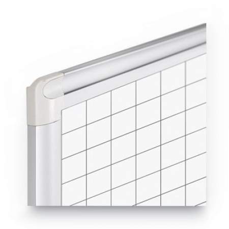 MasterVision Grid Planning Board, 1" Grid, 72 x 48, White/Silver (MA2747830)