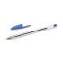 BIC Cristal Xtra Smooth Ballpoint Pen, Stick, Medium 1 mm, Blue Ink, Clear Barrel, Dozen (MS11BE)