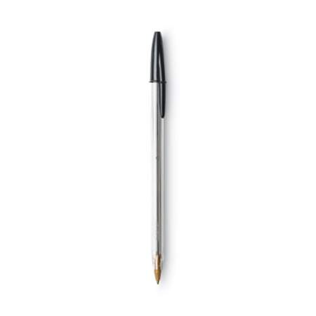 BIC Cristal Xtra Smooth Ballpoint Pen, Stick, Medium 1 mm, Black Ink, Clear Barrel, Dozen (MS11BK)