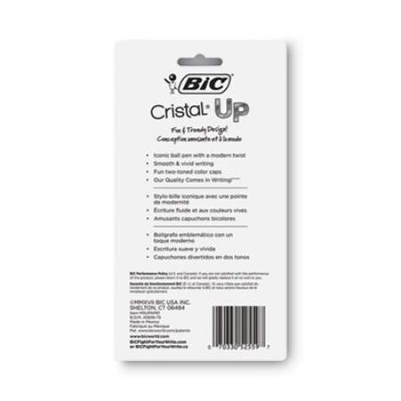 BIC Cristal Up Ballpoint Pen, Stick, Medium 1.2 mm, Assorted Ink Colors, White Barrel, 6/Pack (MSUPAP61AST)