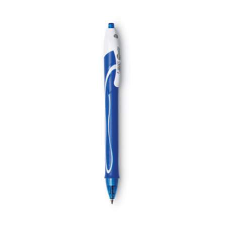 BIC Gel-ocity Quick Dry Gel Pen, Retractable, Fine 0.5 mm, Blue Ink, Blue Barrel, Dozen (RGLCGF11BE)