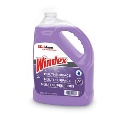 Windex Non-Ammoniated Glass/Multi Surface Cleaner, Pleasant Scent, 128 oz Bottle, 4/CT (697262)
