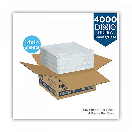 All-Purpose Food Wrap, Dry Wax Paper, 14 x 14, White, 1,000 Sheets/Pack, 4 Packs/Carton (GRC1414)