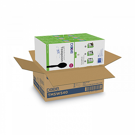 Grab N Go Wrapped Cutlery, Spoon, Plastic, Black, 90/Box, 6 Boxes/Carton (TM5W540)