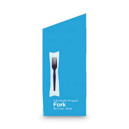 Dixie GrabN Go Wrapped Cutlery, Forks, Black, 90/Box, 6 Box/Carton (FM5W540)