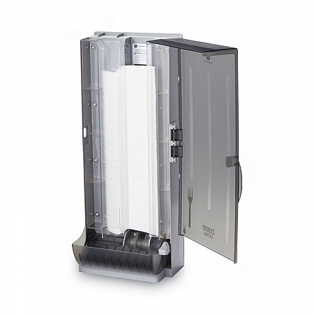SmartStock Dining Utensil Dispenser, Holds 120 Forks, 10 x 8.78 x 24.75, Smoke (SSFPD120)
