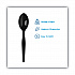 SmartStock Plastic Cutlery Refill, Series-O, Mediumweight Spoon, Black, 40/Pack, 24 Packs/Carton (SSS51)
