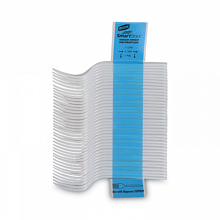 SmartStock Plastic Cutlery Refill, Series-B, Mediumweight Fork, White, 40/Pack, 24 Packs/Carton (SSF21P)