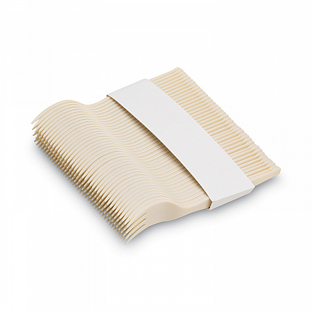 SmartStock Plastic Cutlery Refill, Series-O, Mediumweight Fork, Beige, 40/Pack, 24 Packs/Carton (SSF11B)