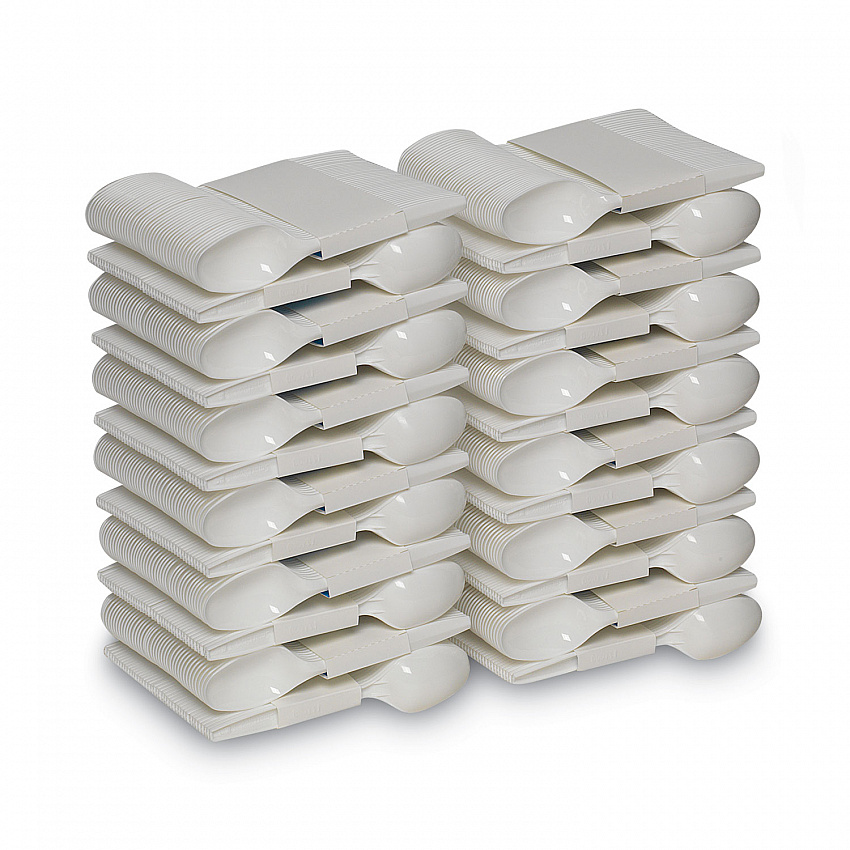 SmartStock Plastic Cutlery Refill, Series-B, Mediumweight Spoon, White, 40/Pack, 24 Packs/Carton (SSS21P)