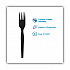 SmartStock Plastic Cutlery Refill, Series-O, Heavyweight Fork, Black, 40/Pack, 24 Packs/Carton (SSPFH51)