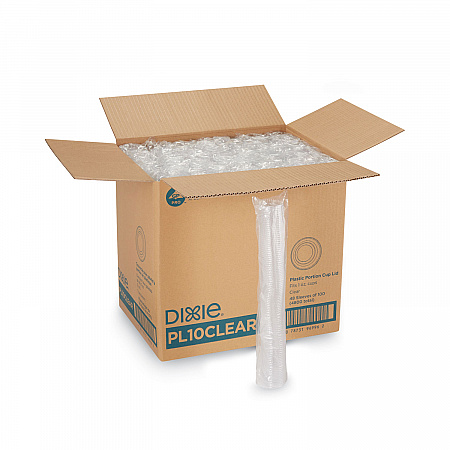 Plastic Portion Cup Lid, Fits 1 oz Portion Cups, Clear, 4,800/Carton (PL10CLEAR)