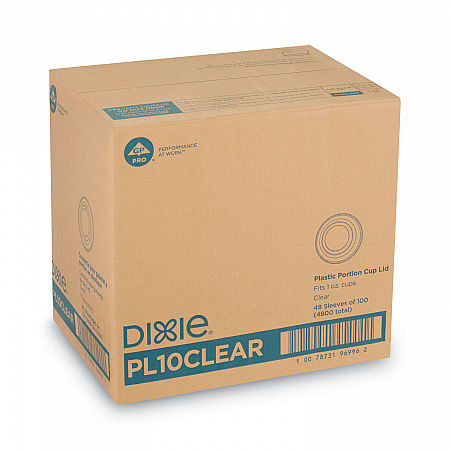 Plastic Portion Cup Lid, Fits 1 oz Portion Cups, Clear, 4,800/Carton (PL10CLEAR)