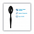 SmartStock Plastic Cutlery Refill, Series-O, Heavyweight Spoon, Black, 40/Pack, 24 Packs/Carton (SSPSH51)
