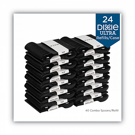 SmartStock Plastic Cutlery Refill, Series-O, Heavyweight Spoon, Black, 40/Pack, 24 Packs/Carton (SSPSH51)