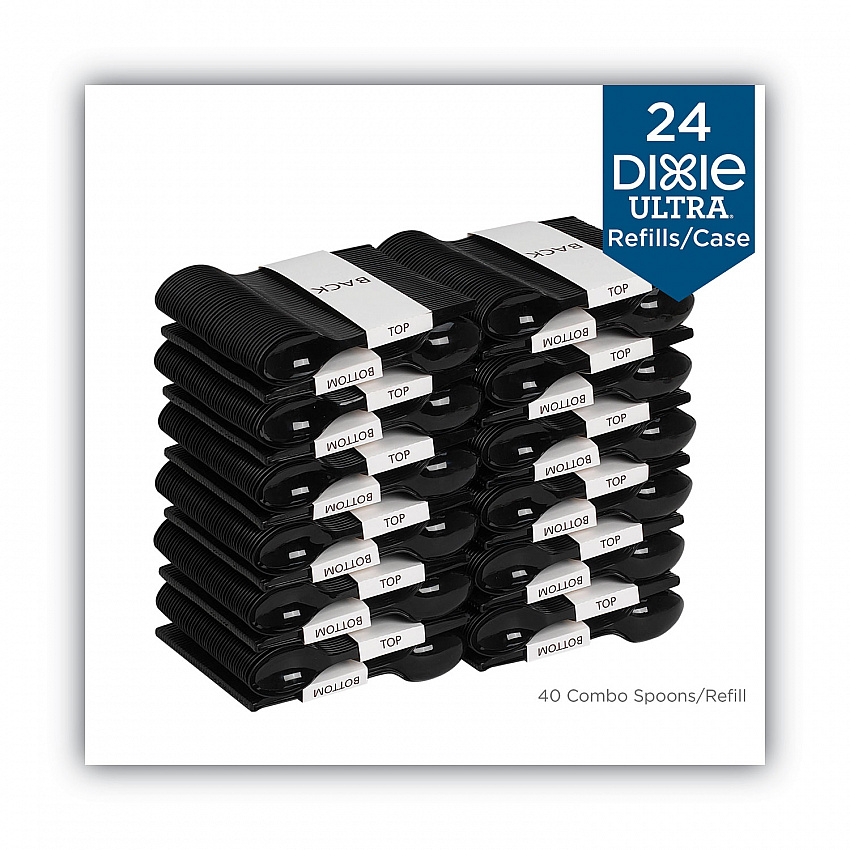 SmartStock Plastic Cutlery Refill, Series-O, Heavyweight Spoon, Black, 40/Pack, 24 Packs/Carton (SSPSH51)
