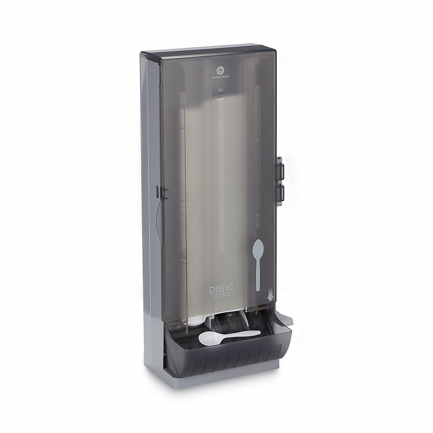 SmartStock Dining Utensil Dispenser, Holds 120 Spoons, 10 x 8.78 x 24.75, Smoke (SSSPD120)