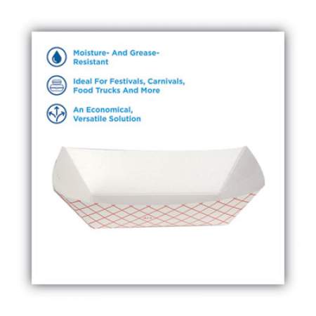 Dixie Kant Leek Polycoated Paper Food Tray, 1 lb Capacity, 6.25 x 4.7 x 1.6, Red Plaid, 1,000/Carton (RP1008)