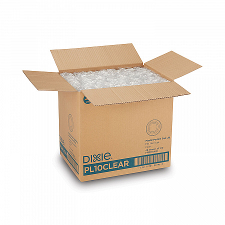 Plastic Portion Cup Lid, Fits 1 oz Portion Cups, Clear, 4,800/Carton (PL10CLEAR)