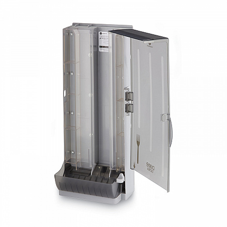 SmartStock Dining Utensil Dispenser, Holds 120 Forks, 10 x 8.78 x 24.75, Smoke (SSFPD120)