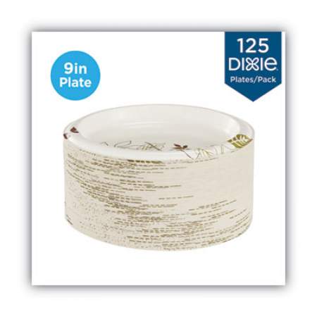 Dixie Pathways Soak-Proof Shield Mediumweight Paper Plates, WiseSize, 8.5" dia, Green/Burgundy, 125/Pack (UX9WSPK)