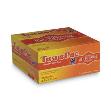 Dixie Tissue-Pac Lightweight Dry Waxed Interfolding Tissue, 6 x 10.75, White, 1,000/Pack, 10/Packs/Carton (T6)