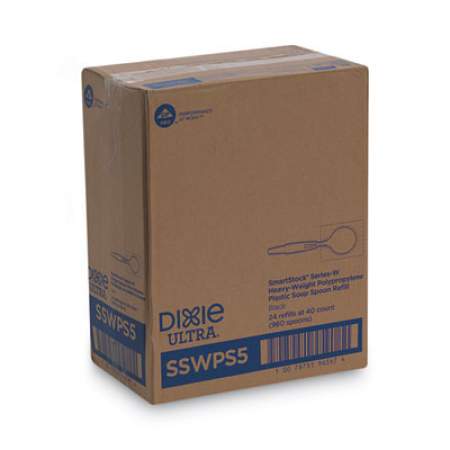 Dixie SmartStock Wrapped Heavy-Weight Cutlery Refill, Soup Spoon, Black, 960/Carton (SSWPS5)