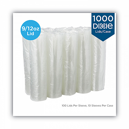 Cold Drink Cup Lids, Fits 9 oz to 12 oz Cold Cups, Plastic, Clear, 100/Sleeve, 10 Sleeves/Carton (CL912PET)