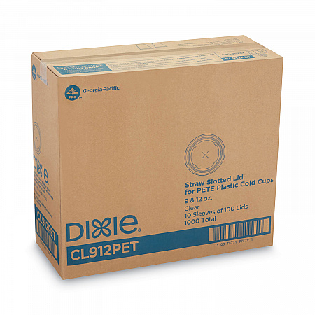 Cold Drink Cup Lids, Fits 9 oz to 12 oz Cold Cups, Plastic, Clear, 100/Sleeve, 10 Sleeves/Carton (CL912PET)