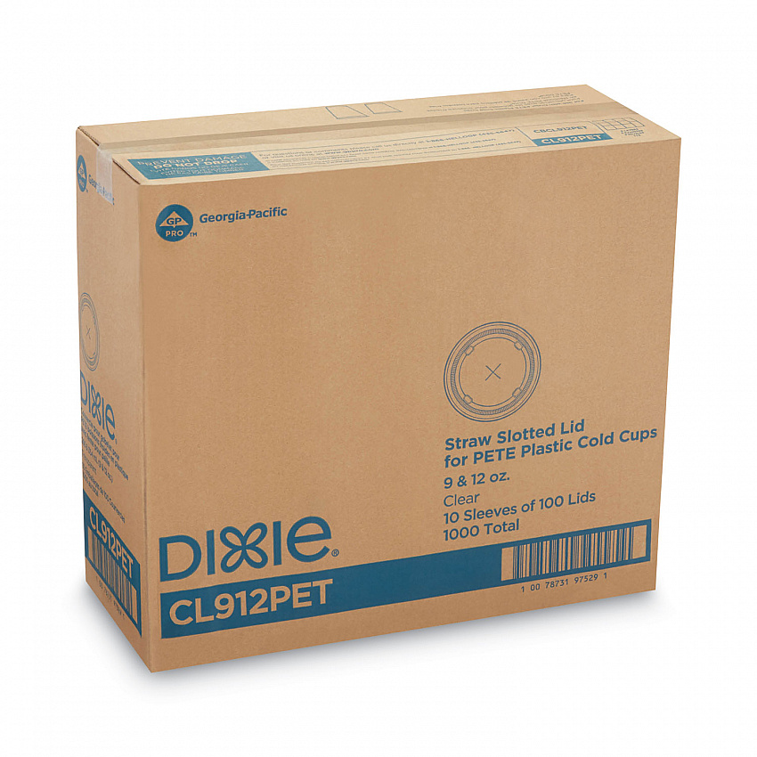 Cold Drink Cup Lids, Fits 9 oz to 12 oz Cold Cups, Plastic, Clear, 100/Sleeve, 10 Sleeves/Carton (CL912PET)