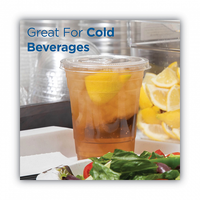 Cold Drink Cup Lids, Fits 9 oz to 12 oz Cold Cups, Plastic, Clear, 100/Sleeve, 10 Sleeves/Carton (CL912PET)