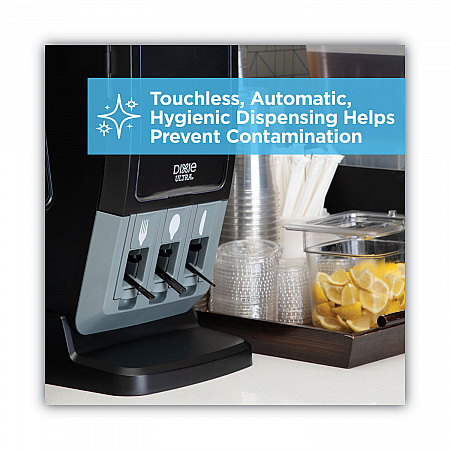 SmartStock Tri-Tower Dispenser, Holds Forks/Knives/Spoons, 13.16 x 16.07 x 31.03, Black/Gray (DUSSTDSP3)
