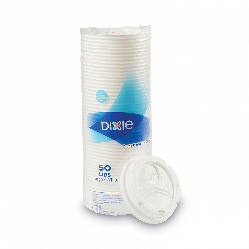 Dome Lid, Fits 10 oz to 16 oz PerfecTouch Hot Cups/12 oz to 20 oz WiseSize Hot Cups, Plastic, White, 500/Carton (9542500DXCT)