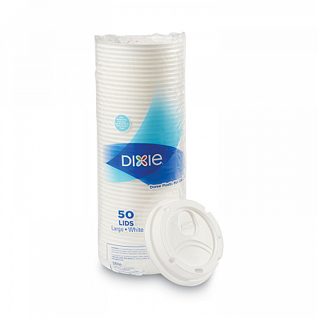 Dome Drink-Thru Lids, Fits 10 oz to 16 oz PerfecTouch Hot Cups/12 oz to 20 oz WiseSize Hot Cups, Plastic, White, 50/Pack (9542500DXPK)