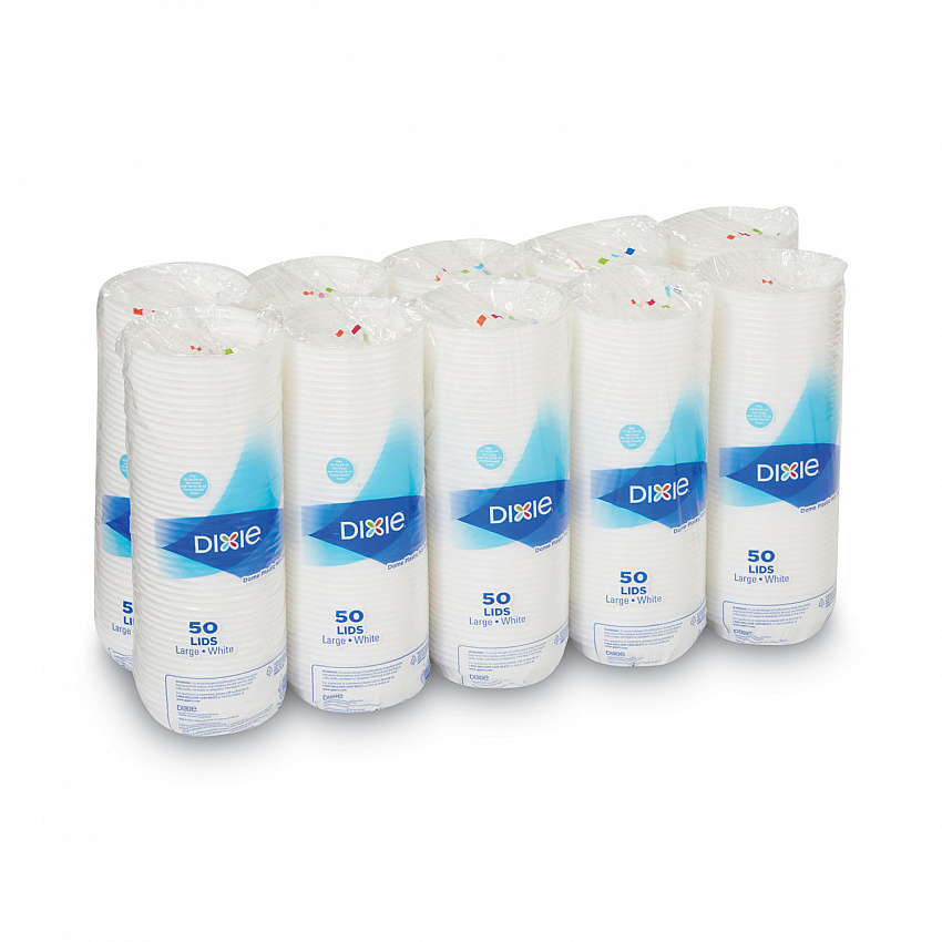 Dome Lid, Fits 10 oz to 16 oz PerfecTouch Hot Cups/12 oz to 20 oz WiseSize Hot Cups, Plastic, White, 500/Carton (9542500DXCT)