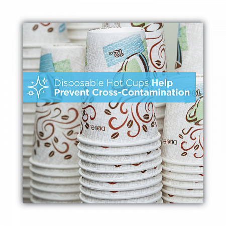PerfecTouch Paper Hot Cups and  Lids Combo, 10 oz, Multicolor, 50 Cups/Lids/Pack (5310COMBO600)