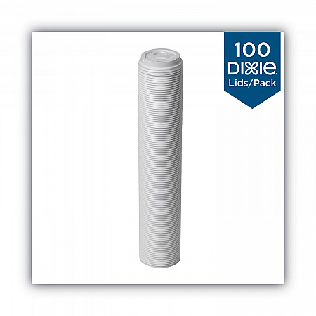 Dome Drink-Thru Lids, Fits 10 oz to 20 oz Dixie Hot Cups, Plastic, White, 100/Pack (D9542PK)