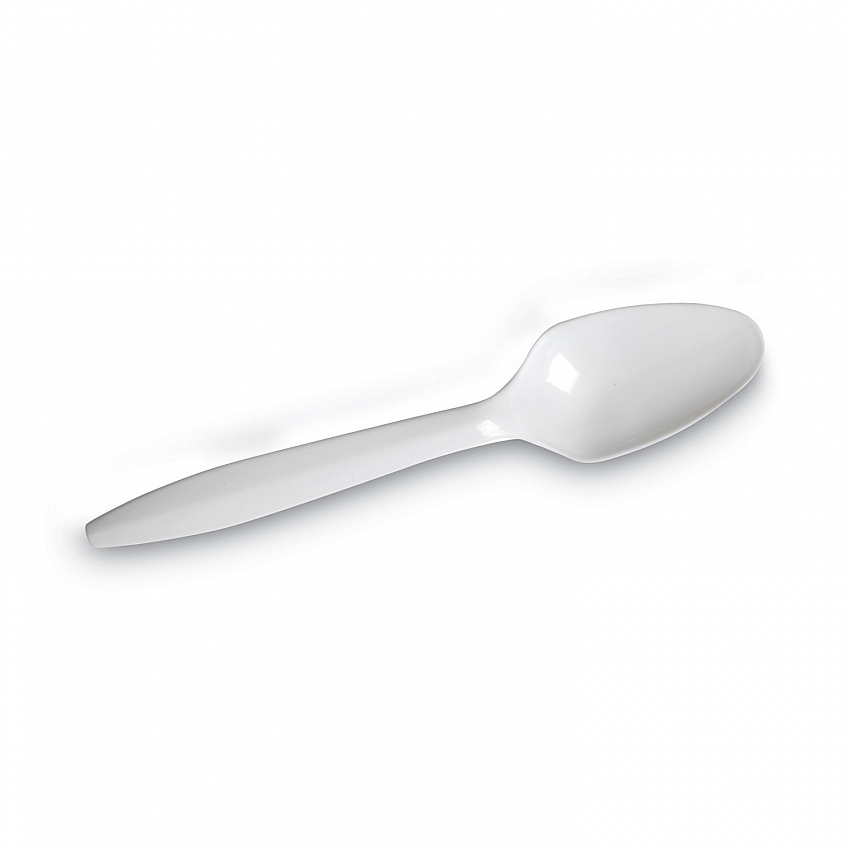 Plastic Cutlery, Mediumweight Spoon, White, 1,000/Carton (PTM21)