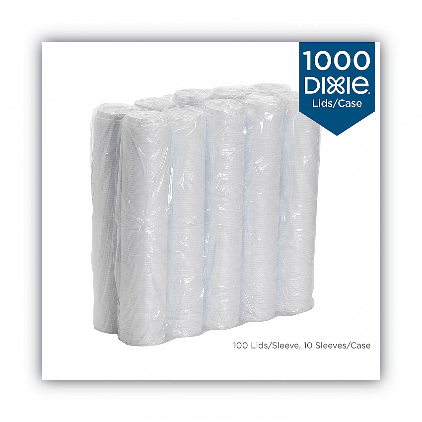Dome Drink-Thru Lids, Fits 10 oz to 16 oz Hot Cups, Plastic, White, 1,000/Carton (D9542)