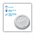 Dome Drink-Thru Lids, Fits 10 oz to 20 oz Dixie Hot Cups, Plastic, White, 100/Pack (D9542PK)