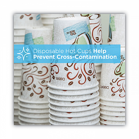 PerfecTouch Paper Hot Cups and Lids Combo, 10 oz, Coffee Haze Design, 50/Pack, 6 Packs/Carton (5310CMB600CT)