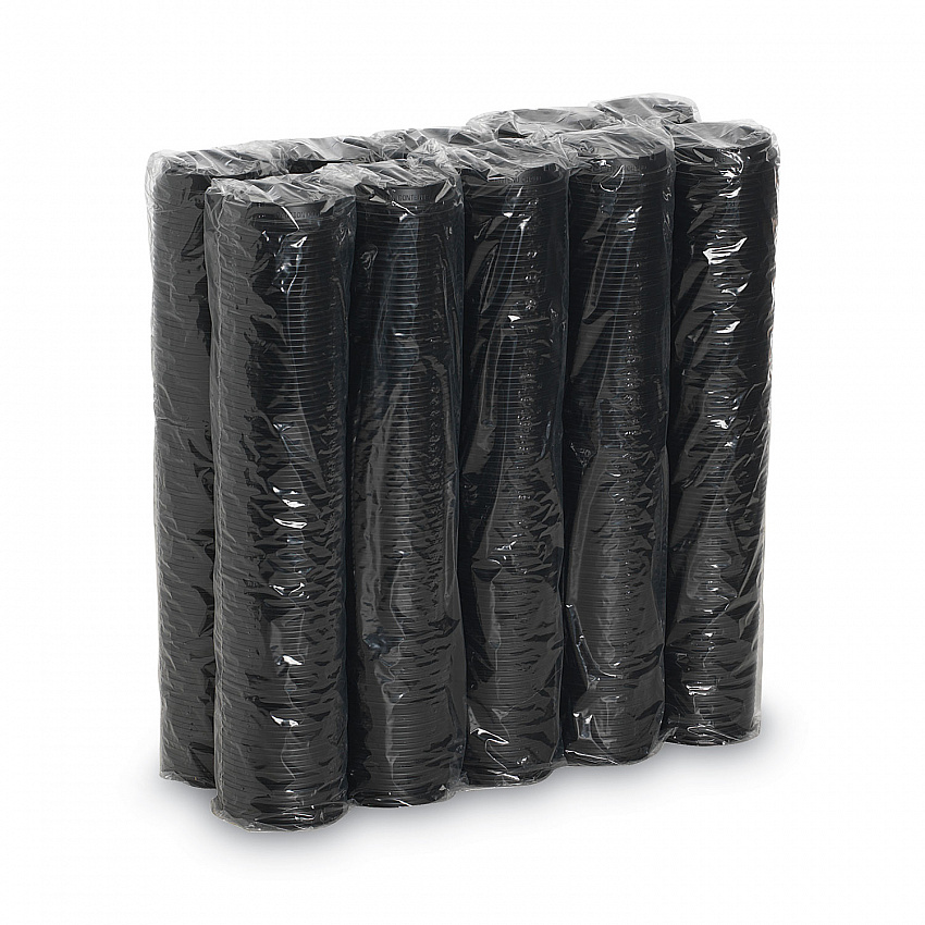 Drink-Thru Lids, Fits 10 oz to 20 oz Hot Cups, Plastic, Black, 1,000/Carton (D9542B)