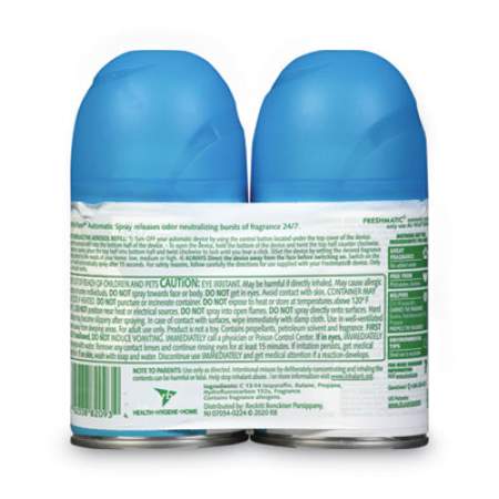Air Wick Freshmatic Ultra Spray Refill, Fresh Waters, 5.89 oz Aerosol Spray, 2/Pack 3 Packs/Carton (82093CT)