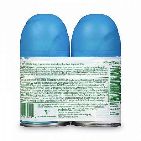 Freshmatic Ultra Spray Refill, Fresh Waters, 5.89 oz Aerosol Spray, 2/Pack, 3 Packs/Carton (82093CT)