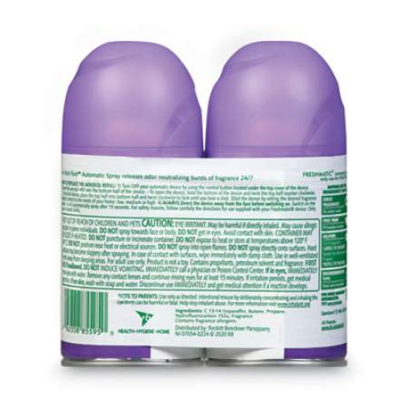 Air Wick Freshmatic Ultra Spray Refill, Lavender/Chamomile, 5.89 oz Aerosol Spray, 2/Pack (85595PK)