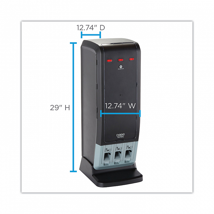 SmartStock Tri-Tower Dispenser, Holds Forks/Knives/Spoons, 13.16 x 16.07 x 31.03, Black/Gray (DUSSTDSP3)
