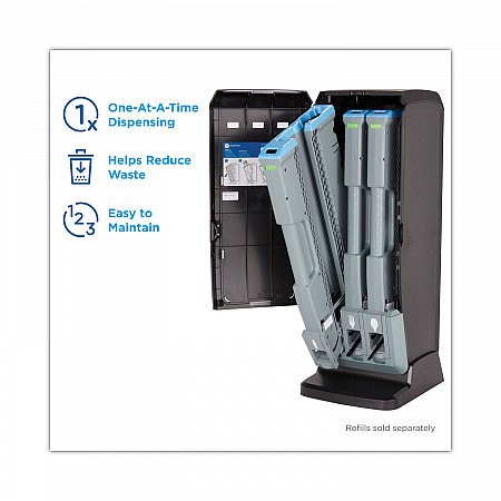 SmartStock Tri-Tower Dispenser, Holds Forks/Knives/Spoons, 13.16 x 16.07 x 31.03, Black/Gray (DUSSTDSP3)